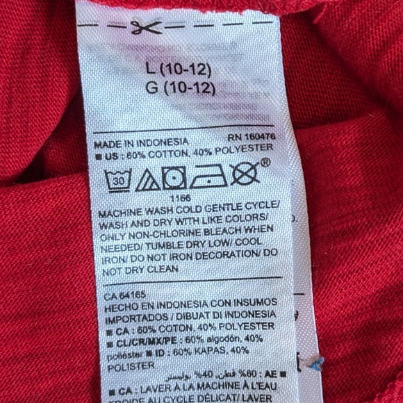 Old Navy Tank Top Girls Size L/G(10/12) Red - Picture 7 of 7